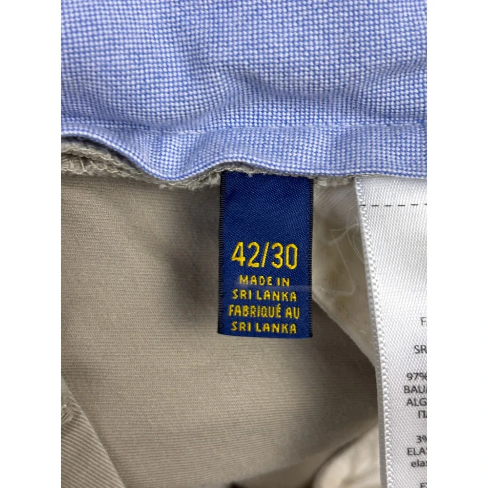 Polo Ralph Lauren Mens 42x30 Tan Khaki Stretch Straight Fit Chino Pants